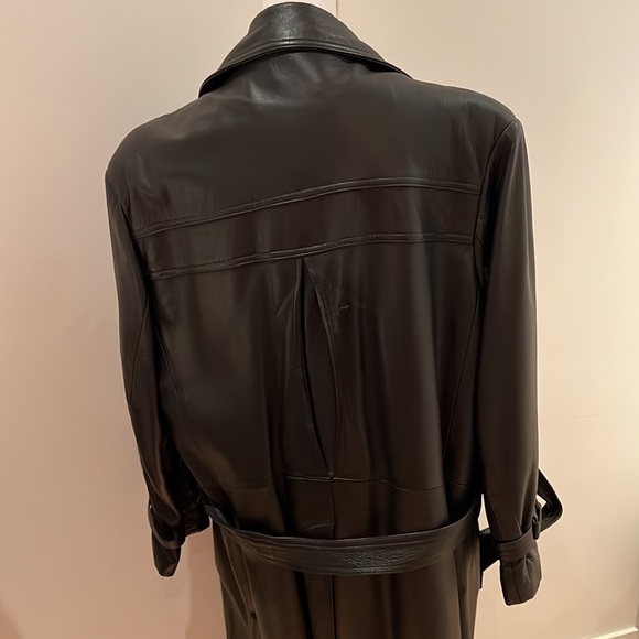 MEN’s REAL GENUINE LEATHER Long Coat Size 42 lined with Skunk fur lining - Picture 10 of 11